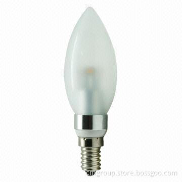 LED candle lamp, E14, dimmable with frost cover, 3/4/5W, CE certified, RoHS Directive-compliant